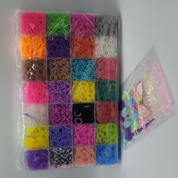 Kin Loya Loom rubbers for bracelets with 4 storage bags. - Picture 2 of 2